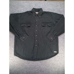 Chesterfield Authentic Shirt Mens Large Black Button Up Long Sleeve Workwear